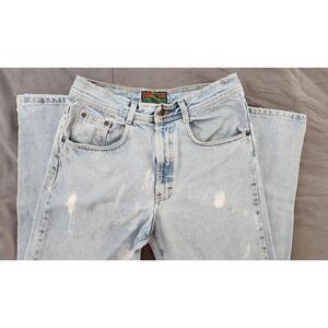 Vintage Structure Jeans Mens 31x32 Light Wash Paint Stain Distressed USA 80s